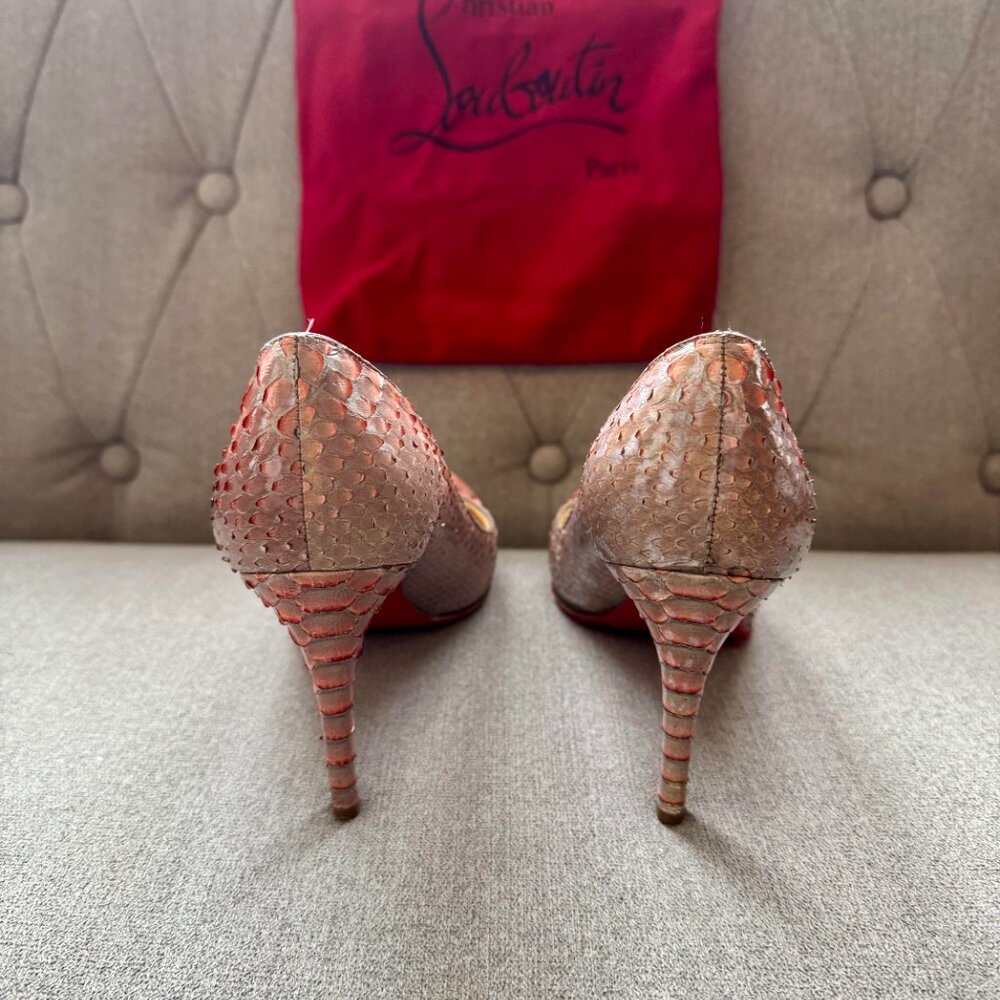 Christian Louboutin Python‑Embossed Leather Pumps - Picture 3 of 4